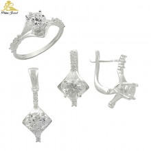 Gümüş zirkon taşlı set